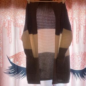 Women's Color Block Open Front Cardigan